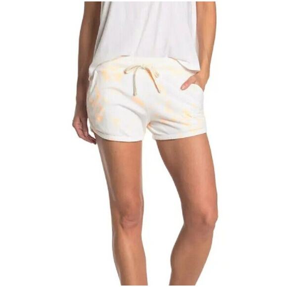 Sundry Women Tie Dye Pop Orange Cotton/Modal Terry Dolphin Shorts Size 3 / Large - Picture 1 of 5